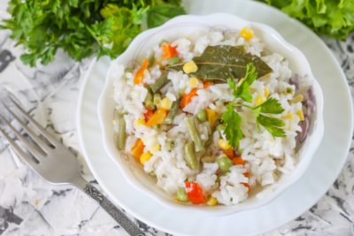 Как готовить рис с овощами замороженными